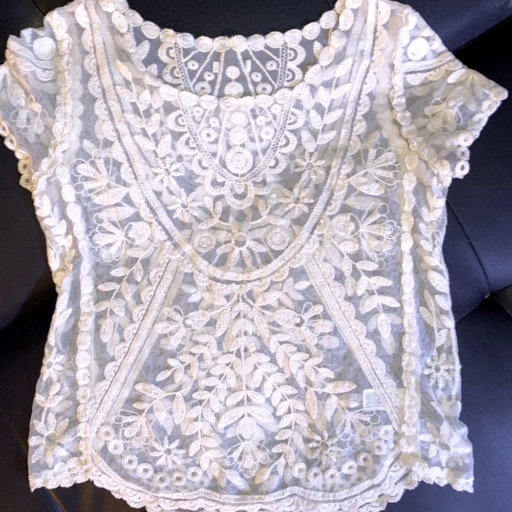 Floral mesh shirt